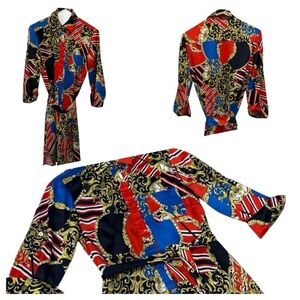 TAHARI Arthur S. Levine Dress Vibrant Multicolor Patterned Dress Tunic size 2